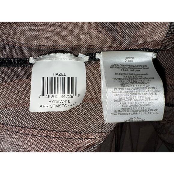 Herve Leger Brown Geometric Patchwork Jacquard Knit Hazel Mini Dress -size XXS - Picture 8 of 12